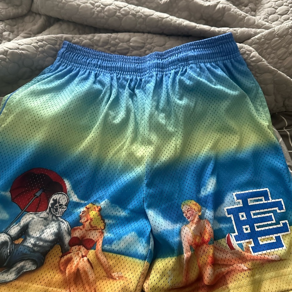 Eric Emanuel x Warren Lotas Multicolor Mesh Shorts small